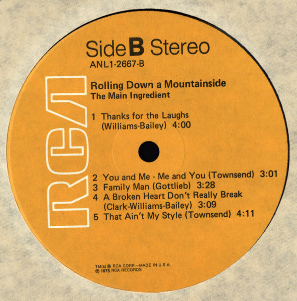The Main Ingredient : Rolling Down A Mountainside (LP, Album, RE)