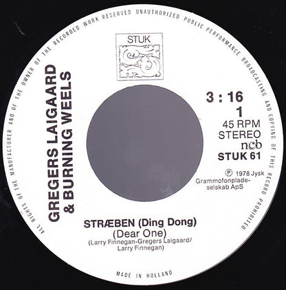 Gregers & Burning Weels : Stræben (Ding Dong) (7", Single)