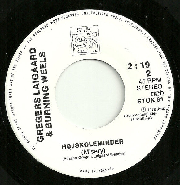 Gregers & Burning Weels : Stræben (Ding Dong) (7", Single)