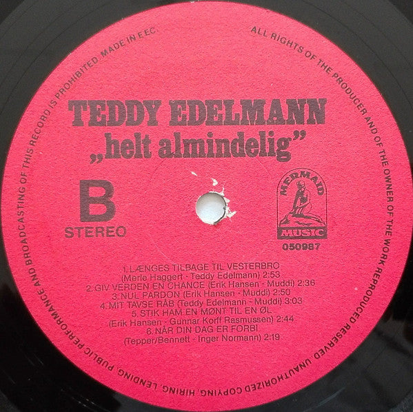 Teddy Edelmann : Helt Almindelig (LP, Album)