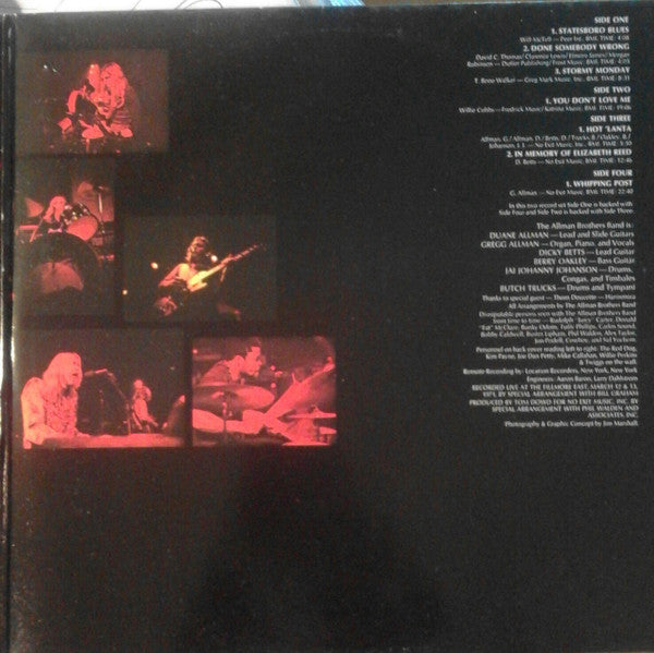The Allman Brothers Band : The Allman Brothers Band At Fillmore East (2xLP, Album, RE)