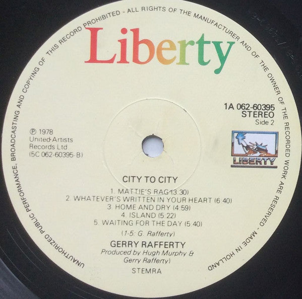 Gerry Rafferty : City To City (LP, Album)