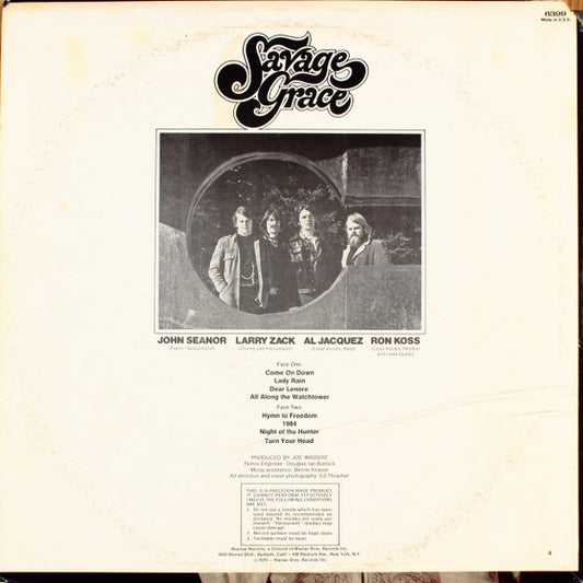 Savage Grace (2) : Savage Grace (LP, Album, Ter)