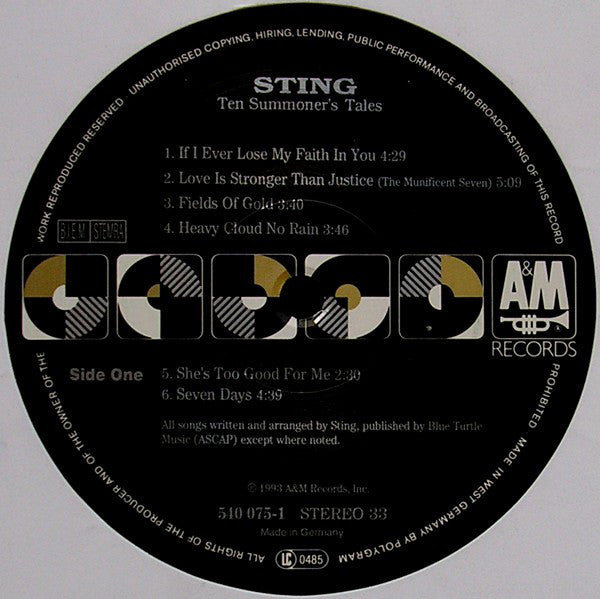 Sting : Ten Summoner's Tales (LP, Album)