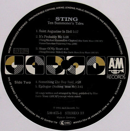 Sting : Ten Summoner's Tales (LP, Album)