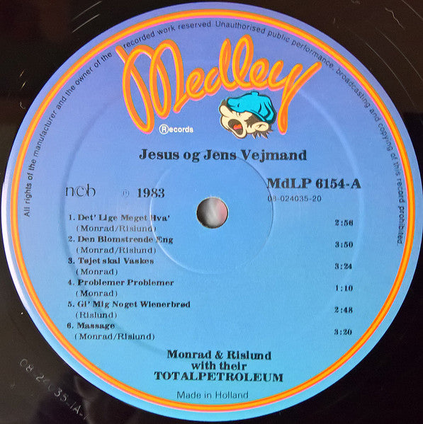Monrad & Rislund With Their Totalpetroleum : Jesus Og Jens Vejmand (LP, Album, RE)