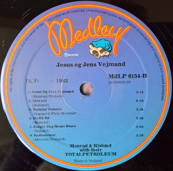 Monrad & Rislund With Their Totalpetroleum : Jesus Og Jens Vejmand (LP, Album, RE)