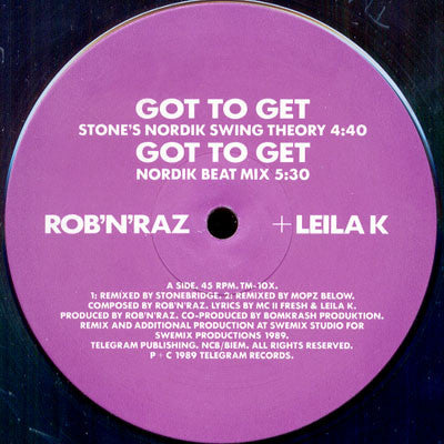 Rob 'N' Raz + Leila K : Got To Get Remixes (12")