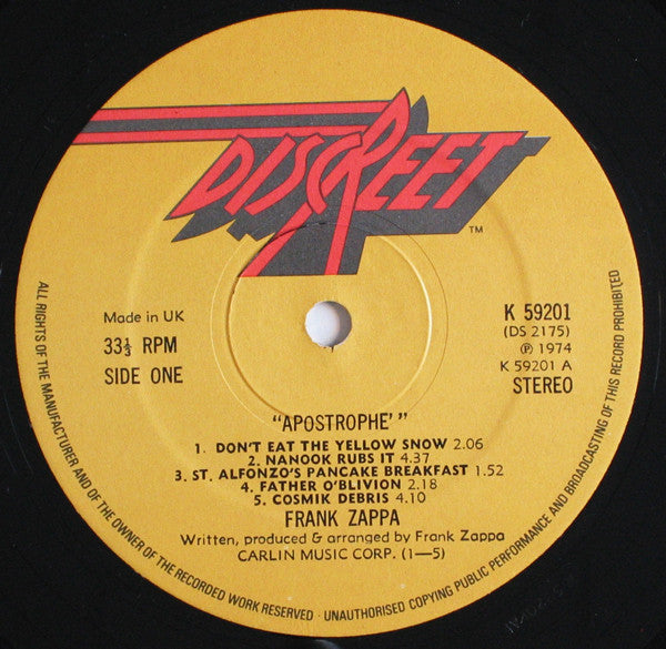 Frank Zappa : Apostrophe (') (LP, Album)