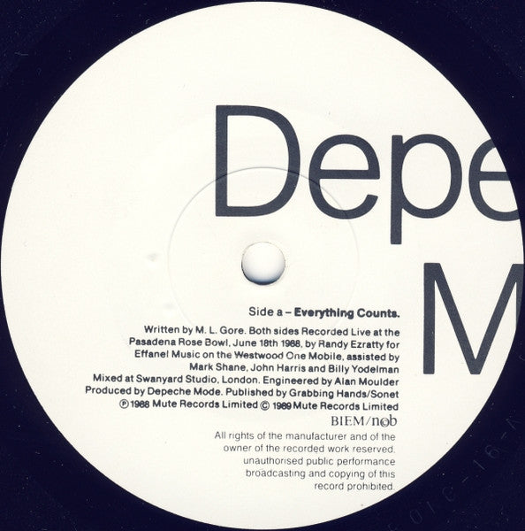 Depeche Mode : Everything Counts / Nothing (7", Single)
