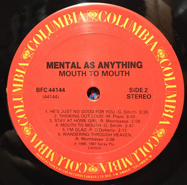 Mental As Anything : Mouth To Mouth (LP, Album)