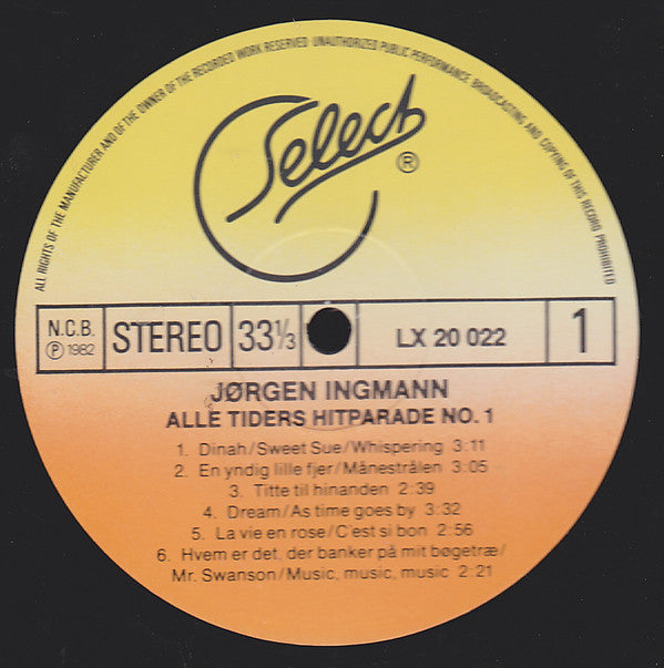 Jørgen Ingmann : Alle Tiders Hit Parade No. 1 (LP)