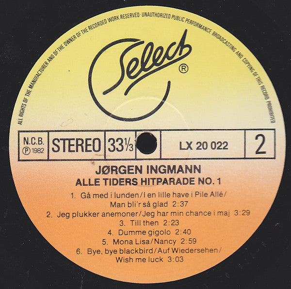 Jørgen Ingmann : Alle Tiders Hit Parade No. 1 (LP)