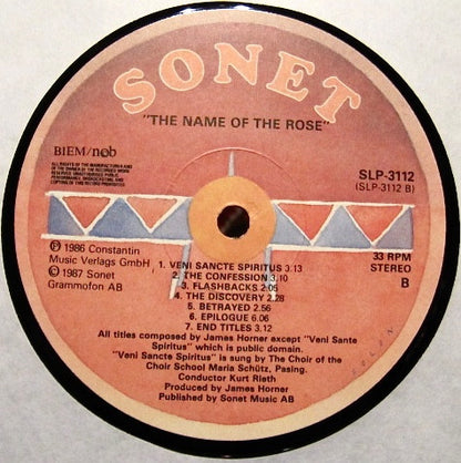 James Horner : The Name Of The Rose (LP, Album)