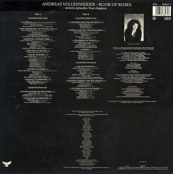 Andreas Vollenweider : Book Of Roses (Sixteen Episodes / Four Chapters) (LP, Album)
