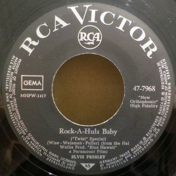 Elvis Presley : Rock-A-Hula Baby (7", Single, RE)