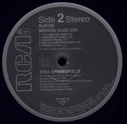 Rick Springfield : Working Class Dog (LP, Album, RE)