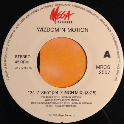 Wizdom-N-Motion : 24/7 365 (7", Single)