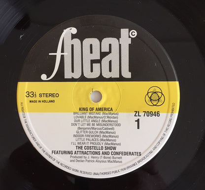 The Costello Show Featuring The Attractions And Confederates* : King Of America (LP, Album)
