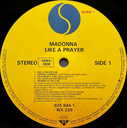 Madonna : Like A Prayer (LP, Album, RSA)