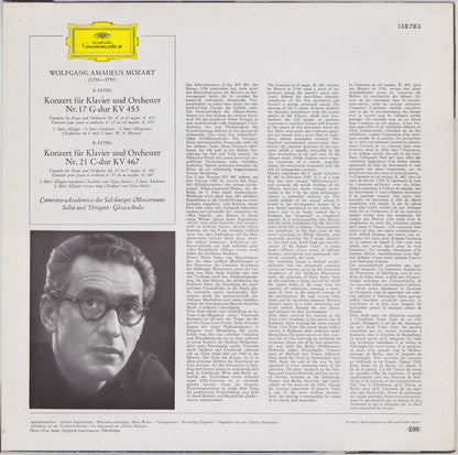 Mozart*, Camerata Academica Des Salzburger Mozarteums*, Géza Anda : Klavierkonzerte = Piano Concertos - G-dur = In G Major / KV 453 · C-dur = In C Major / KV 467 (LP, Album, RE)