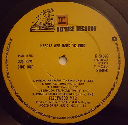 Fleetwood Mac : Heroes Are Hard To Find (LP, Album, RP)