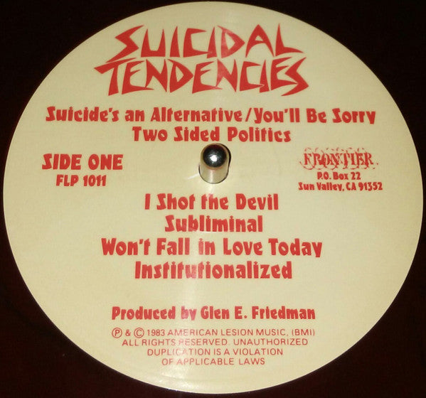 Suicidal Tendencies : Suicidal Tendencies (LP, Album, RE, RP, Red)