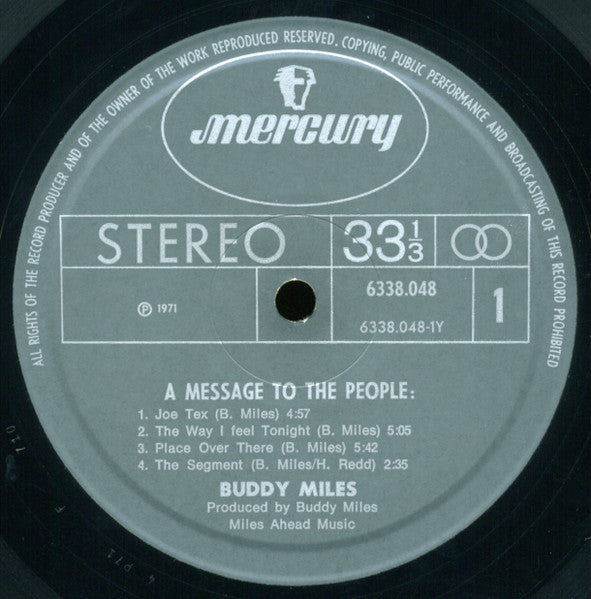 Buddy Miles : A Message To The People (LP, Album, Gat)