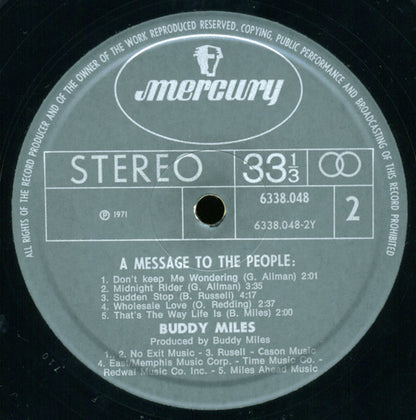 Buddy Miles : A Message To The People (LP, Album, Gat)