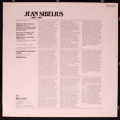 Jean Sibelius - Sir Simon Rattle, Philharmonia Orchestra : Sinfonie Nr.5 In Es-dur Op.82 - Nächtlicher Ritt Und Sonnenaufgang (LP)