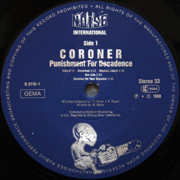 Coroner : Punishment For Decadence (LP, Album)