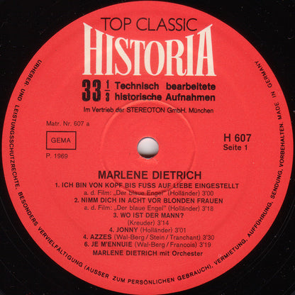 Marlene Dietrich : Marlene Dietrich (LP, Comp)