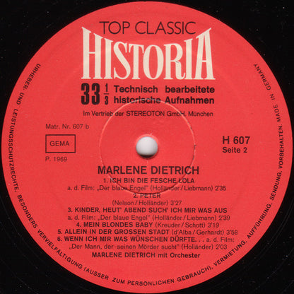 Marlene Dietrich : Marlene Dietrich (LP, Comp)