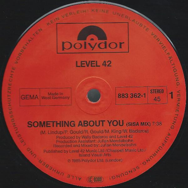 Level 42 : Something About You (Sisa Mix) (12", Maxi)