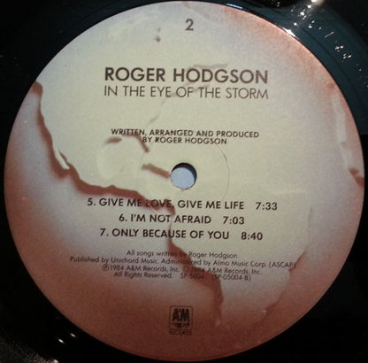 Roger Hodgson : In The Eye Of The Storm (LP, Album, Ind)