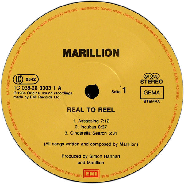 Marillion : Real To Reel (LP, Album)