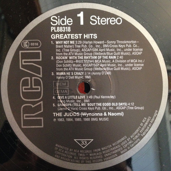 The Judds : Greatest Hits (LP, Comp)