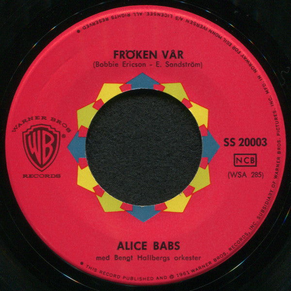 Alice Babs Med Bengt Hallbergs Orkester : Månbubblor / Fröken Vår (7")
