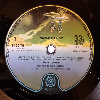 Black Sabbath : Never Say Die! (LP, Album, Lab)