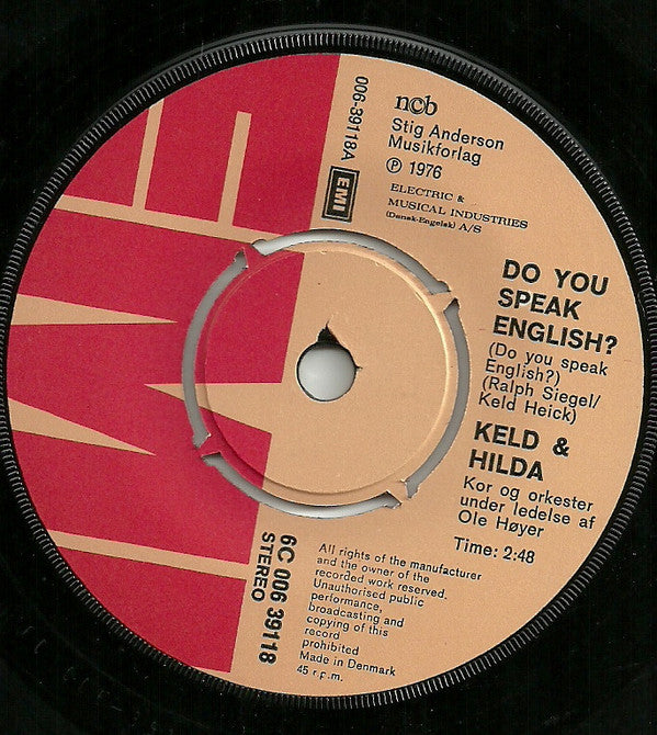 Keld & Hilda : Do You Speak English (7", Single)