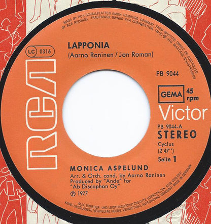 Monica Aspelund : Lapponia (7", Single)