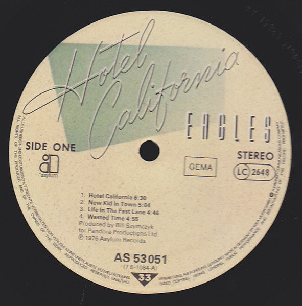 Eagles : Hotel California (LP, Album, RE, Gat)