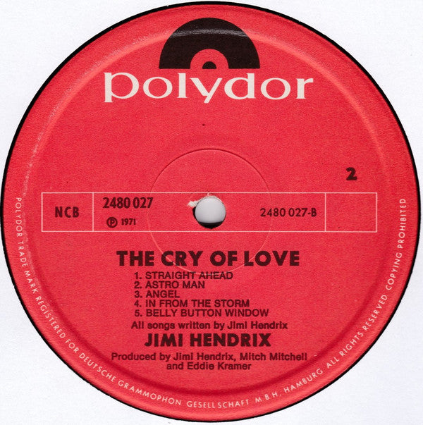 Jimi Hendrix : The Cry Of Love (LP, Album, No )