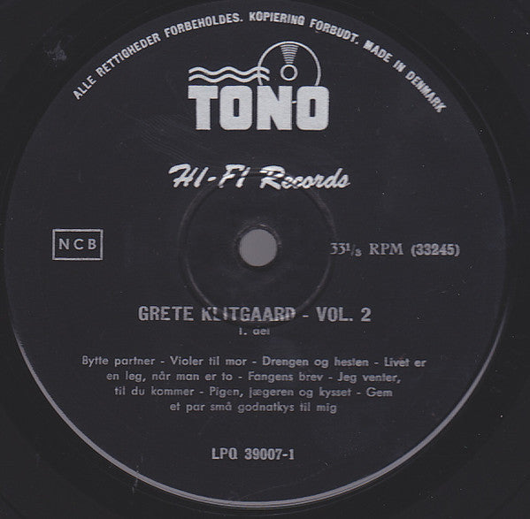 Grete Klitgaard : Grete Klitgaard - Vol. 2 (LP, Comp)