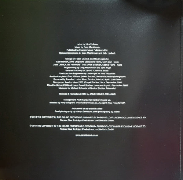 Paradise Lost : Believe In Nothing (LP, Album, RE, RM)