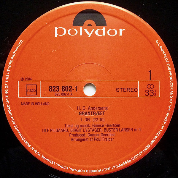 Gunnar Geertsen, Ulf Pilgaard, Birgit Lystager, Buster Larsen : H. C. Andersen's Grantræet (LP, Album)