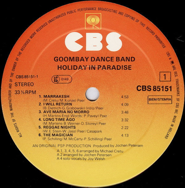 Goombay Dance Band : Holiday In Paradise (LP, Album)