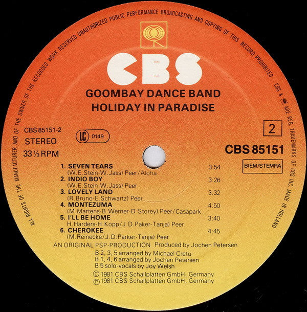 Goombay Dance Band : Holiday In Paradise (LP, Album)