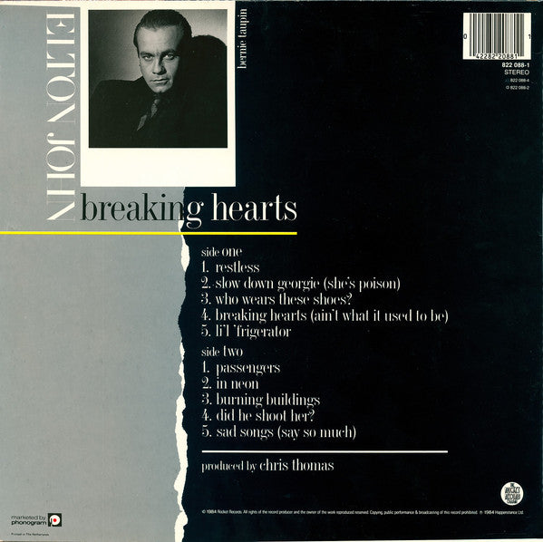 Elton John : Breaking Hearts (LP, Album)