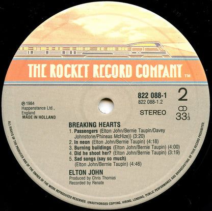 Elton John : Breaking Hearts (LP, Album)